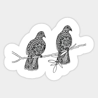 A Pair of Doves (Design on Back) Sticker